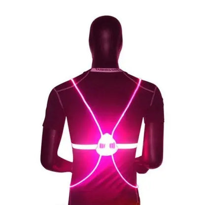 LED Safety Vest with 360 Degree Reflective Illumination and Adjustable Fit Avento Goods