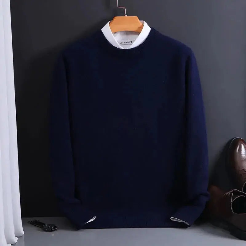 Men's Cashmere-Like Sweater with Lightweight Knit and Tailored Crew Neck, True-to-Size Avento Goods