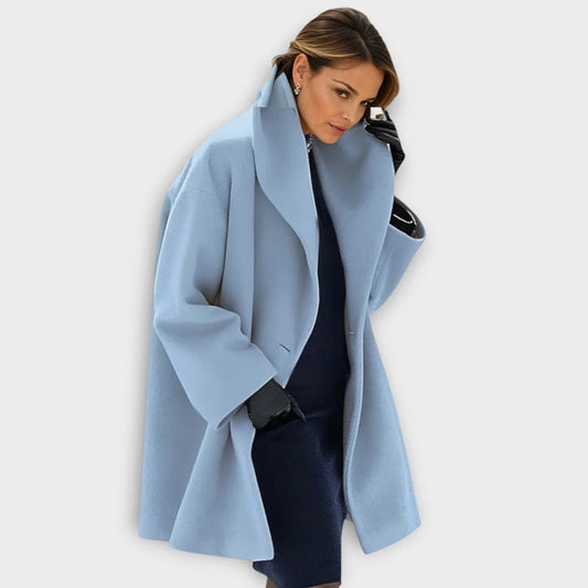 Women's Wool Coat with Wind-Resistant Lining and Tailored Mid-Length, Quilted Interior