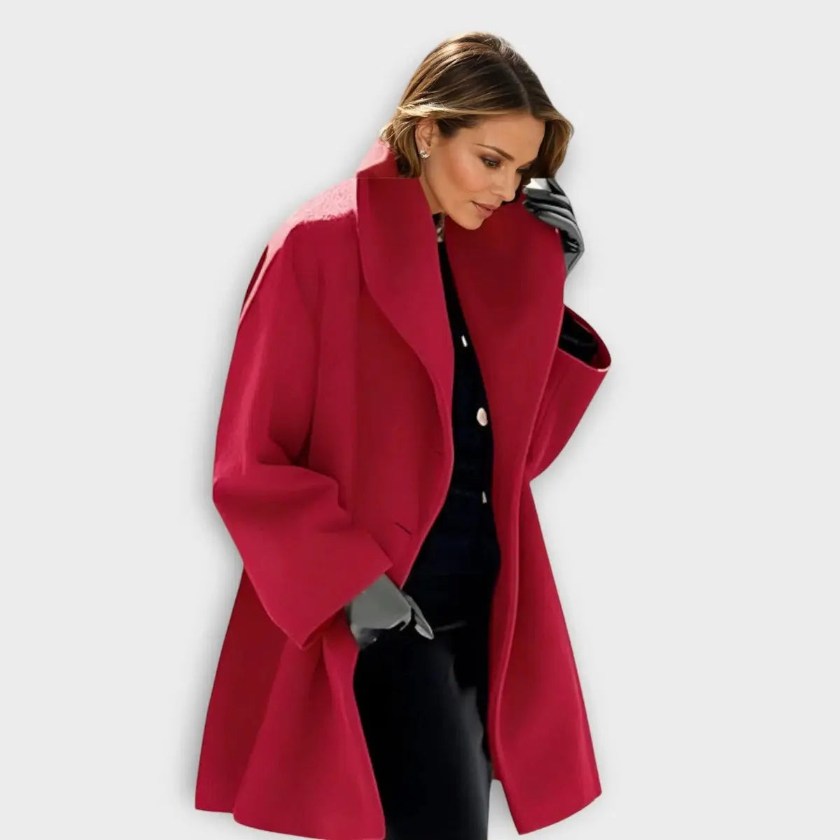 Women's Wool Coat with Wind-Resistant Lining and Tailored Mid-Length, Quilted Interior Avento Goods