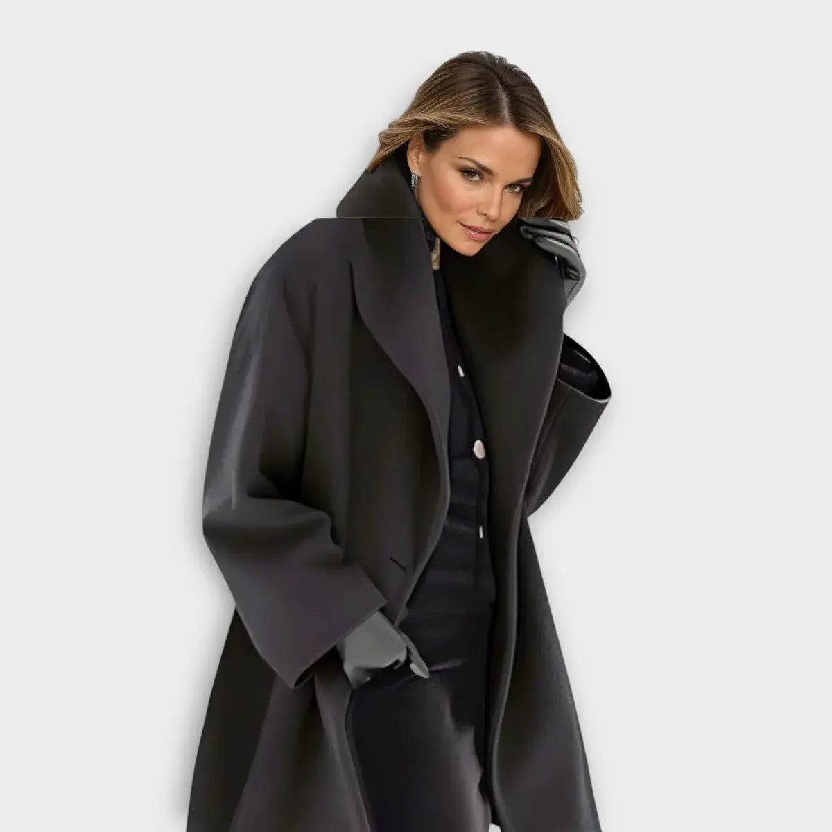 Women's Wool Coat with Wind-Resistant Lining and Tailored Mid-Length, Quilted Interior Avento Goods