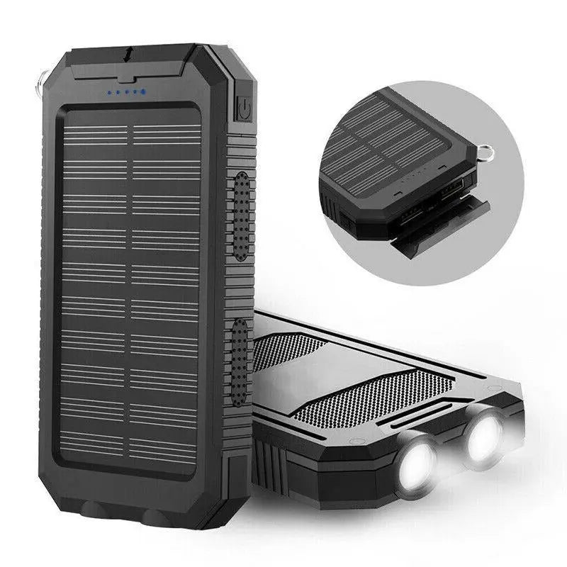 Solar Power Bank with 500000mAh Capacity and Dual USB Outputs, Splash Resistant Avento Goods
