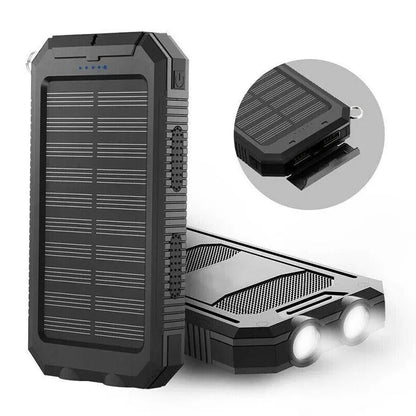 Solar Power Bank with 500000mAh Capacity and Dual USB Outputs, Splash Resistant Avento Goods