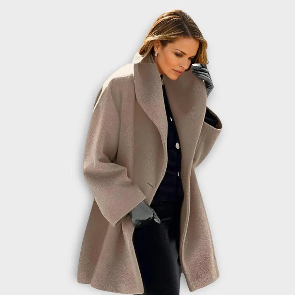 Women's Wool Coat with Wind-Resistant Lining and Tailored Mid-Length, Quilted Interior Avento Goods