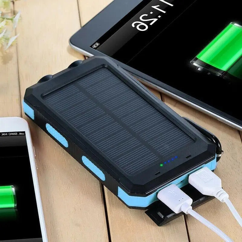 Solar Power Bank with 500000mAh Capacity and Dual USB Outputs, Splash Resistant Avento Goods