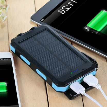 Solar Power Bank with 500000mAh Capacity and Dual USB Outputs, Splash Resistant Avento Goods