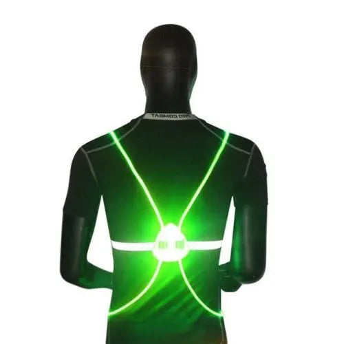 LED Safety Vest with 360 Degree Reflective Illumination and Adjustable Fit Avento Goods
