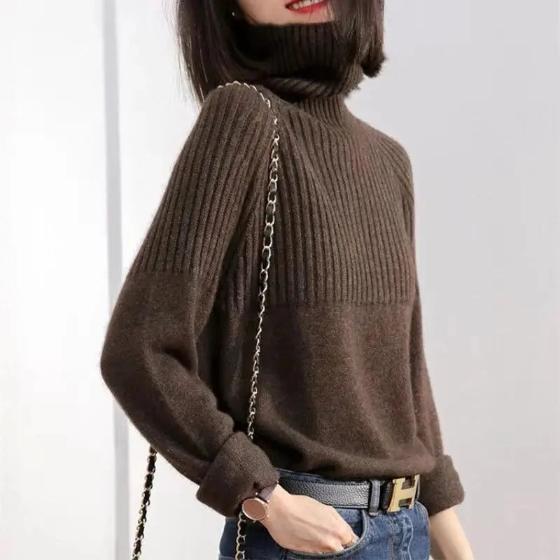 Cashmere Turtleneck Sweater with Tailored Fit and Breathable Knit, Long Sleeve for Women Avento Goods