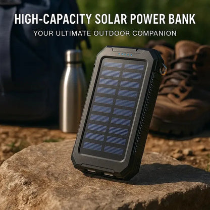 Solar Power Bank with 500000mAh Capacity and Dual USB Outputs, Splash Resistant Avento Goods