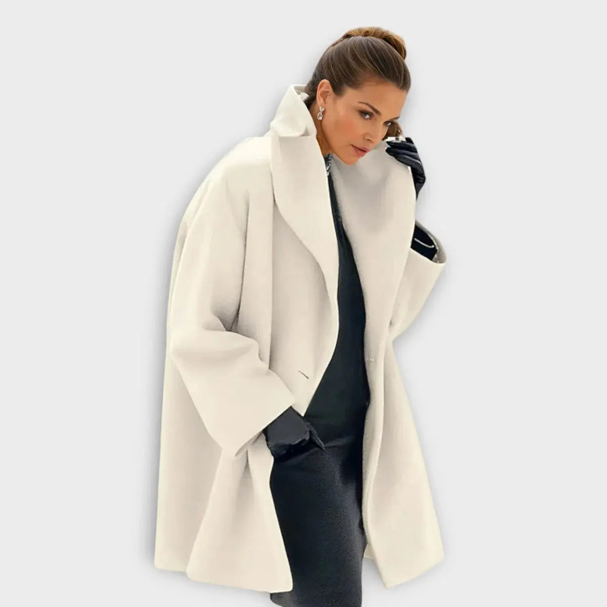 Women's Wool Coat with Wind-Resistant Lining and Tailored Mid-Length, Quilted Interior Avento Goods