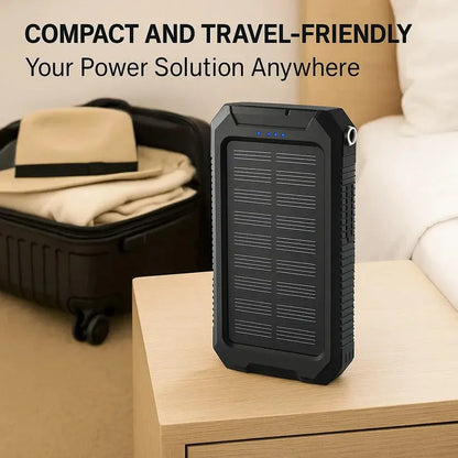 Solar Power Bank with 500000mAh Capacity and Dual USB Outputs, Splash Resistant Avento Goods