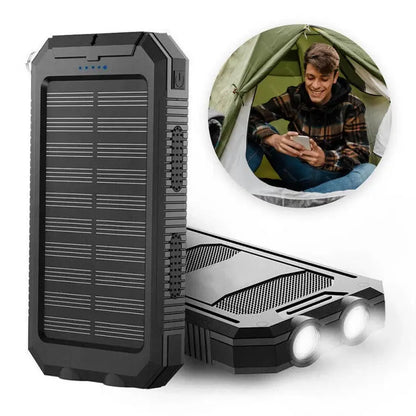 Solar Power Bank with 500000mAh Capacity and Dual USB Outputs, Splash Resistant Avento Goods