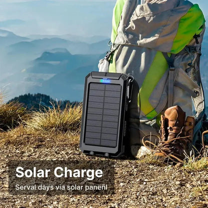 Solar Power Bank with 500000mAh Capacity and Dual USB Outputs, Splash Resistant Avento Goods