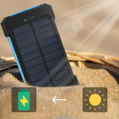 Solar Power Bank with 500000mAh Capacity and Dual USB Outputs, Splash Resistant Avento Goods