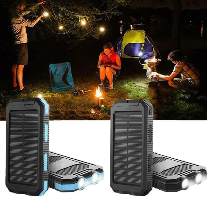 Solar Power Bank with 500000mAh Capacity and Dual USB Outputs, Splash Resistant Avento Goods