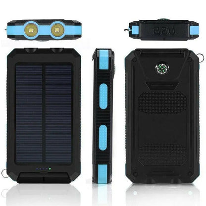 Solar Power Bank with 500000mAh Capacity and Dual USB Outputs, Splash Resistant Avento Goods