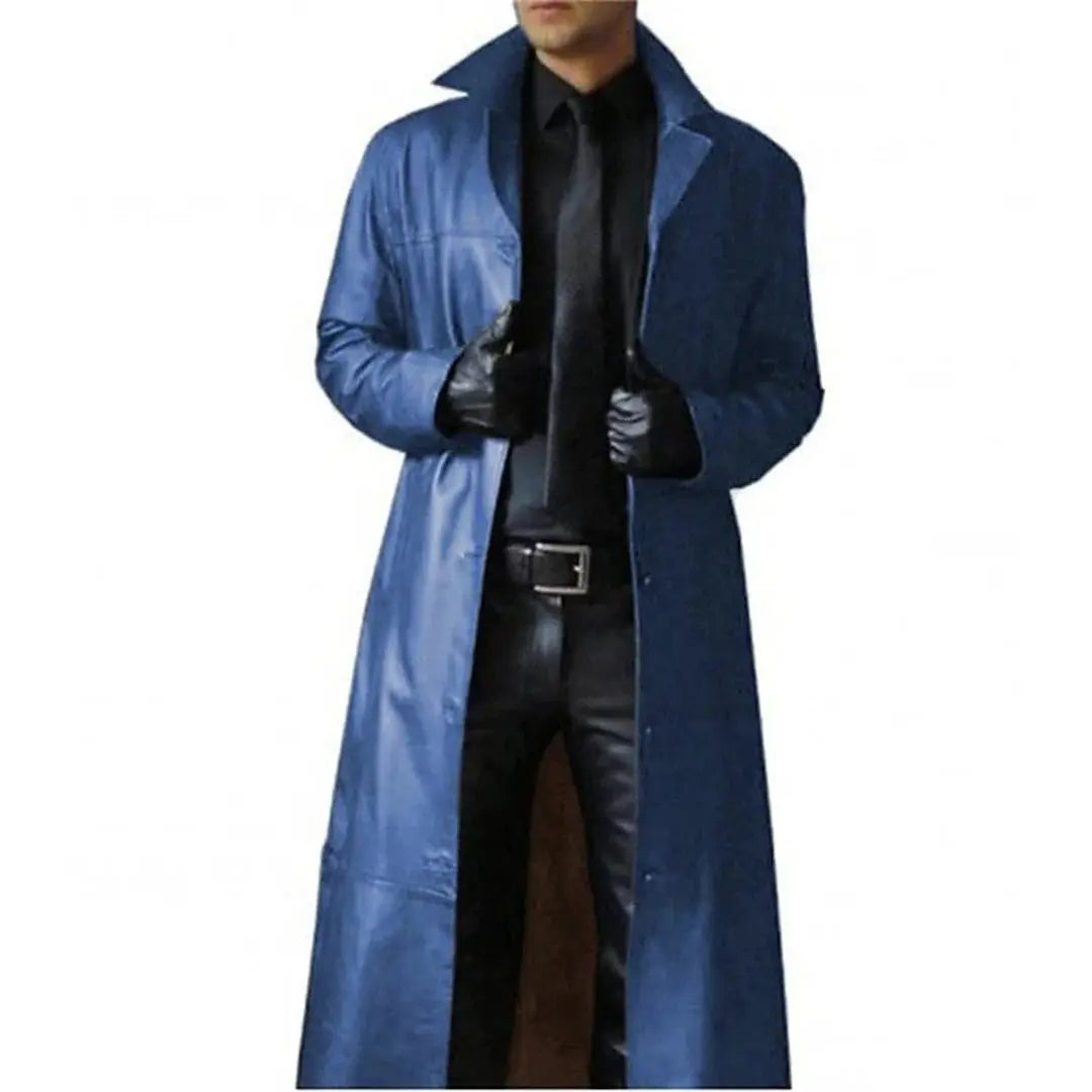 Men's Leather Coat with Tailored Regular Fit and Insulated Lining, Two External Pockets Avento Goods