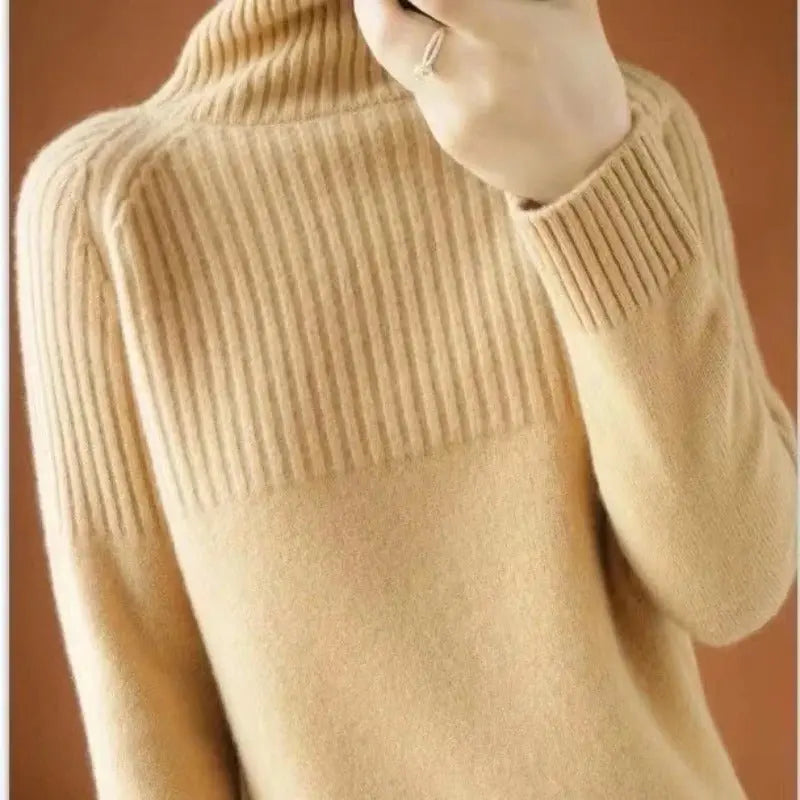Cashmere Turtleneck Sweater with Tailored Fit and Breathable Knit, Long Sleeve for Women Avento Goods