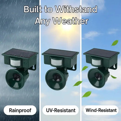 Motion Activated Bird Deterrent with Solar Power and Adjustable Sound, Weather Resistant Avento Goods