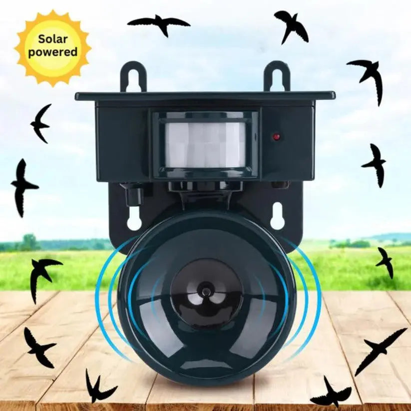 Motion Activated Bird Deterrent with Solar Power and Adjustable Sound, Weather Resistant Avento Goods