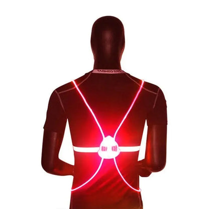 LED Safety Vest with 360 Degree Reflective Illumination and Adjustable Fit Avento Goods