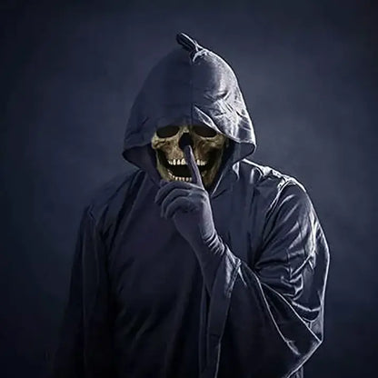 Skull Mask with Movable Jaw and Full Head Coverage, Soft Flexible Latex Unisex Adult Avento Goods