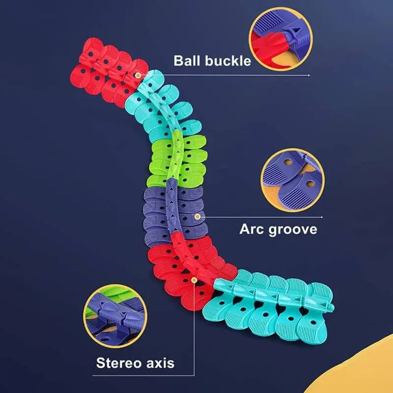 Kids Race Track with Glow-in-the-Dark LED and Flexible Track Segments, Anti-Tip Car Avento Goods