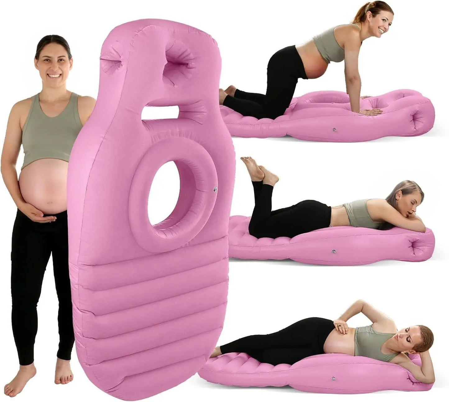 Pregnancy Support Pillow with Belly Cradle and Dual Air Chambers, Inflatable Avento Goods