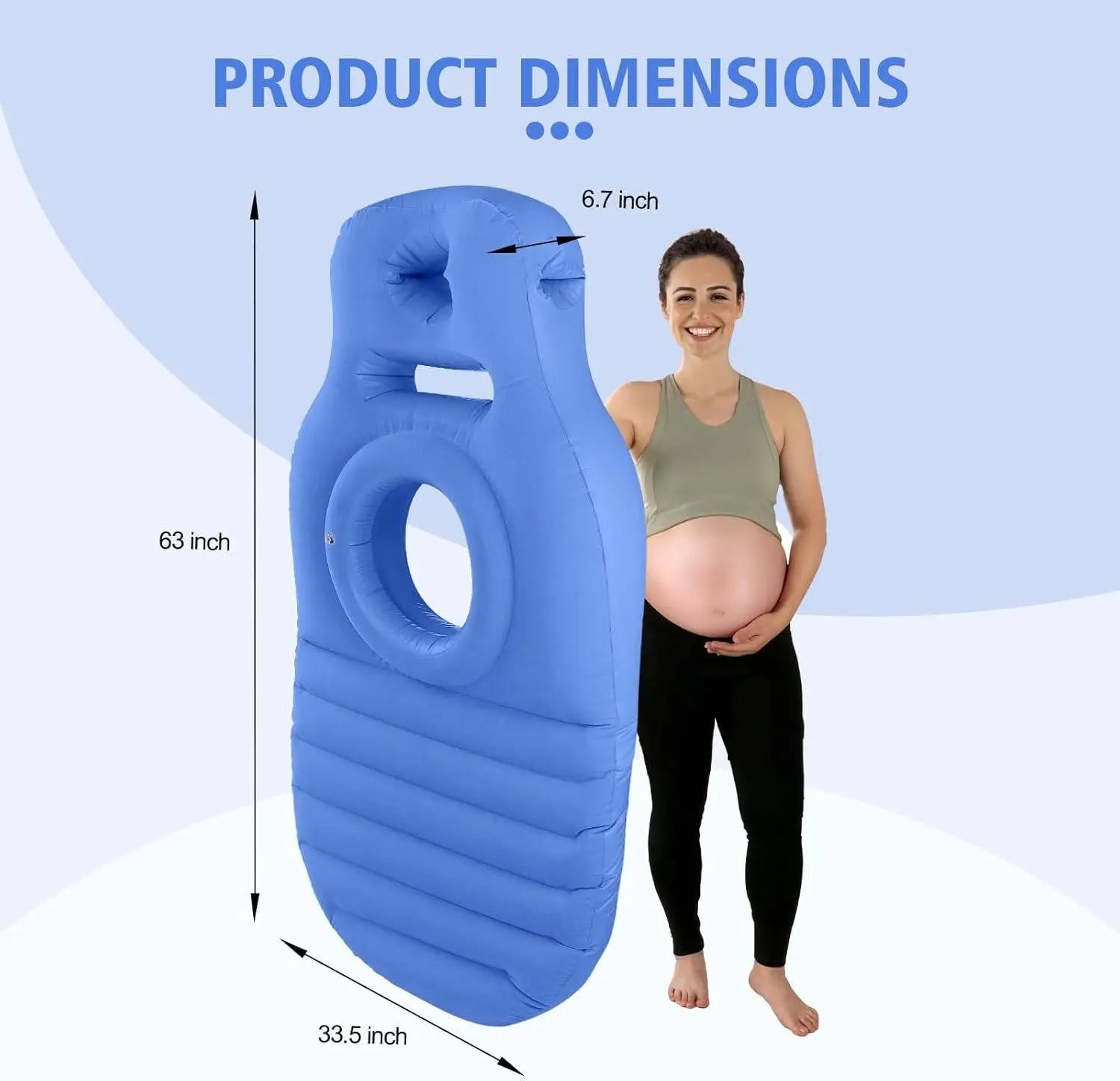Pregnancy Support Pillow with Belly Cradle and Dual Air Chambers, Inflatable Avento Goods