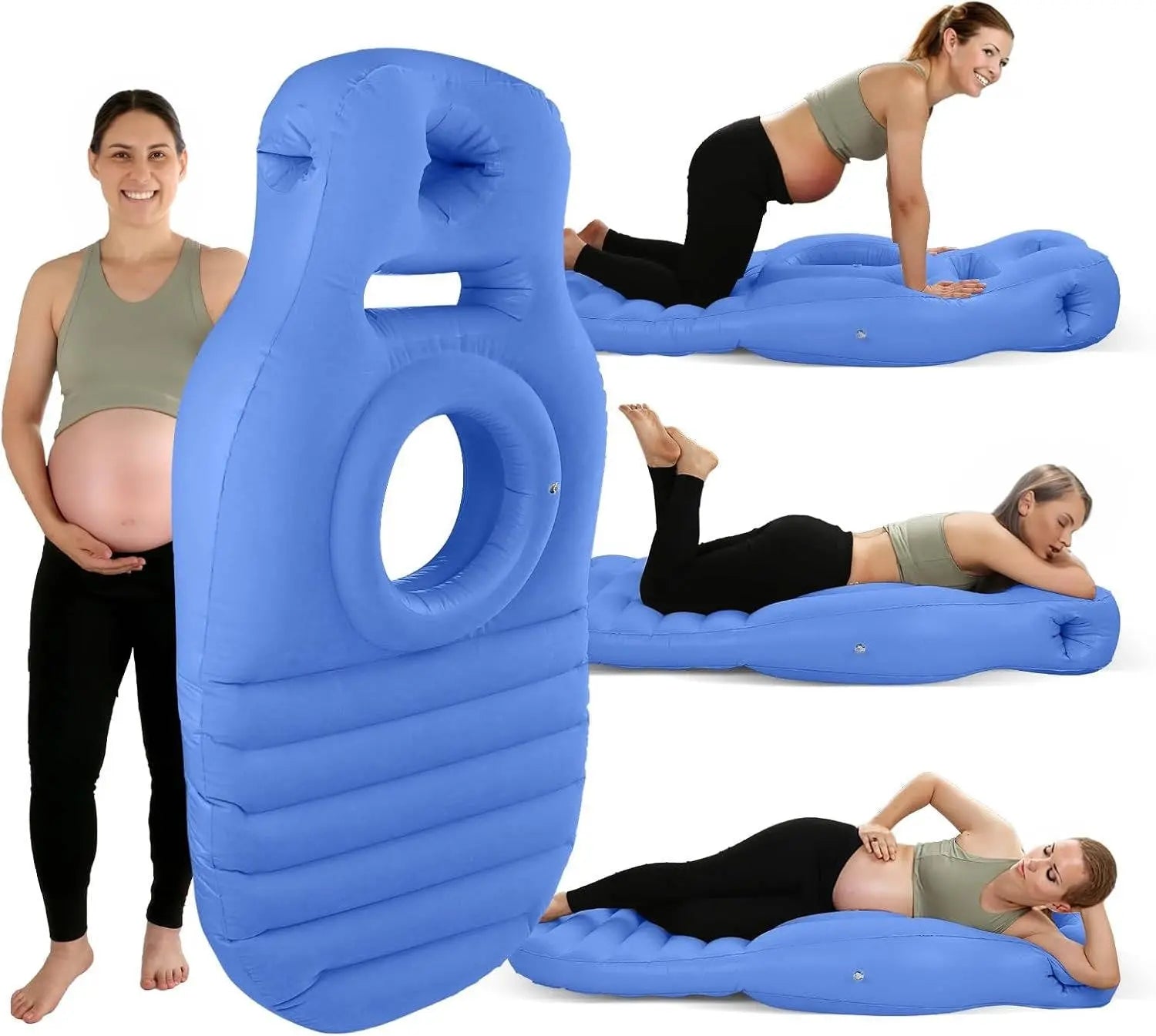 Pregnancy Support Pillow with Belly Cradle and Dual Air Chambers, Inflatable Avento Goods