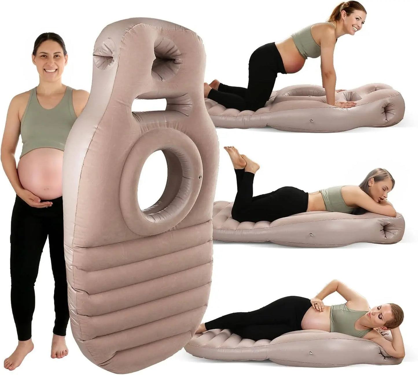 Pregnancy Support Pillow with Belly Cradle and Dual Air Chambers, Inflatable Avento Goods