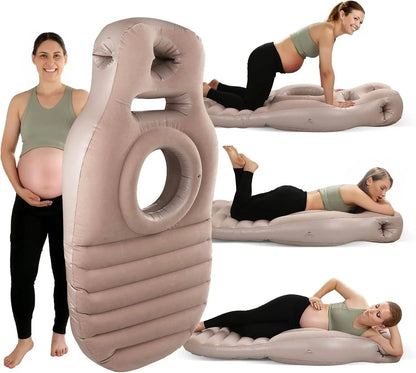 Pregnancy Support Pillow with Belly Cradle and Dual Air Chambers, Inflatable Avento Goods