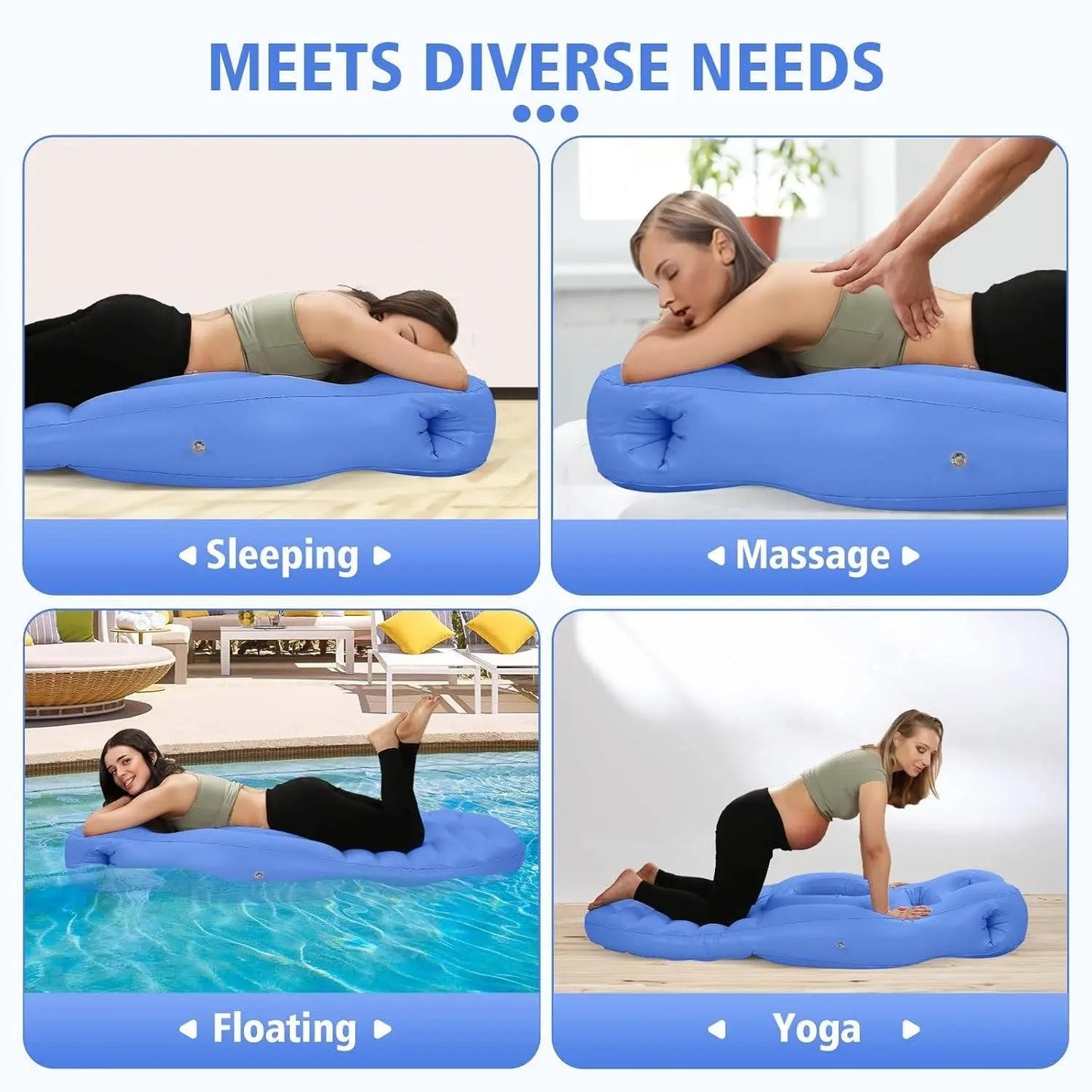 Pregnancy Support Pillow with Belly Cradle and Dual Air Chambers, Inflatable Avento Goods