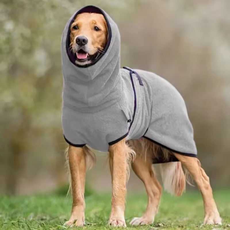 Dog Winter Coat with Insulated Lining and Reflective Strips, Harness-Friendly Opening