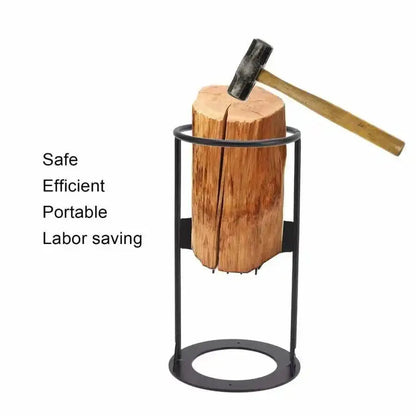 Manual Log Splitter with Cast Iron Fixed Wedge and Reinforced Wide Base, Portable Avento Goods