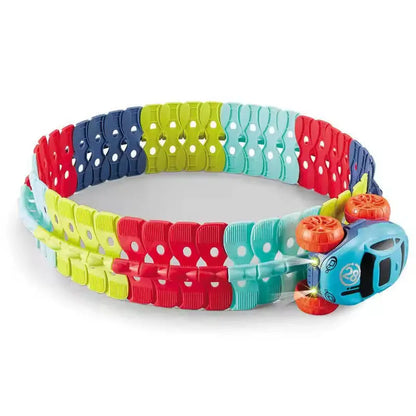 Kids Race Track with Glow-in-the-Dark LED and Flexible Track Segments, Anti-Tip Car Avento Goods