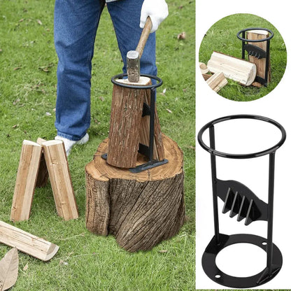 Manual Log Splitter with Cast Iron Fixed Wedge and Reinforced Wide Base, Portable Avento Goods