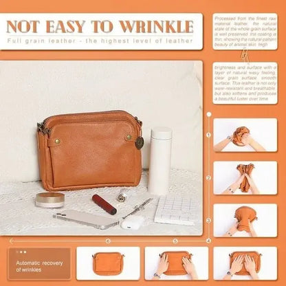 Leather Crossbody Bag with Built-In Wallet and Detachable Strap for 9.7 Inch Tablet Avento Goods