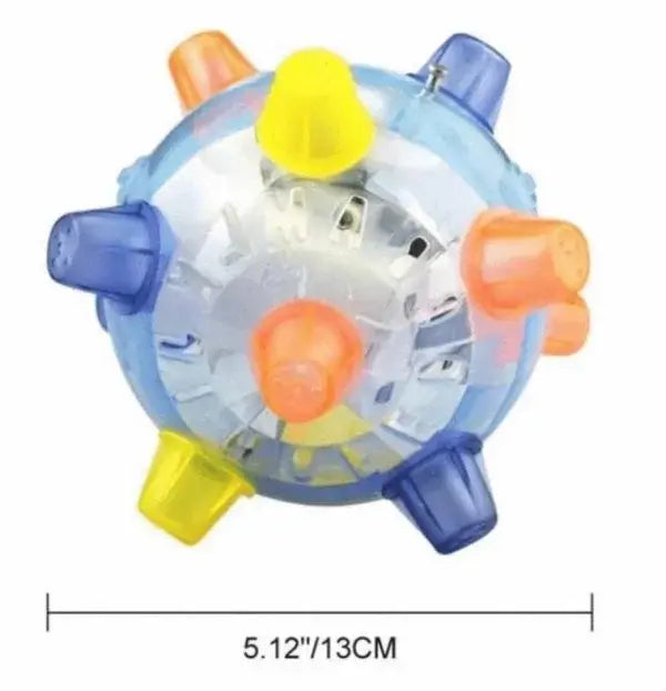 Interactive Dog Ball with Random Jump Motion and LED Lights, Rechargeable 13cm Diameter Avento Goods
