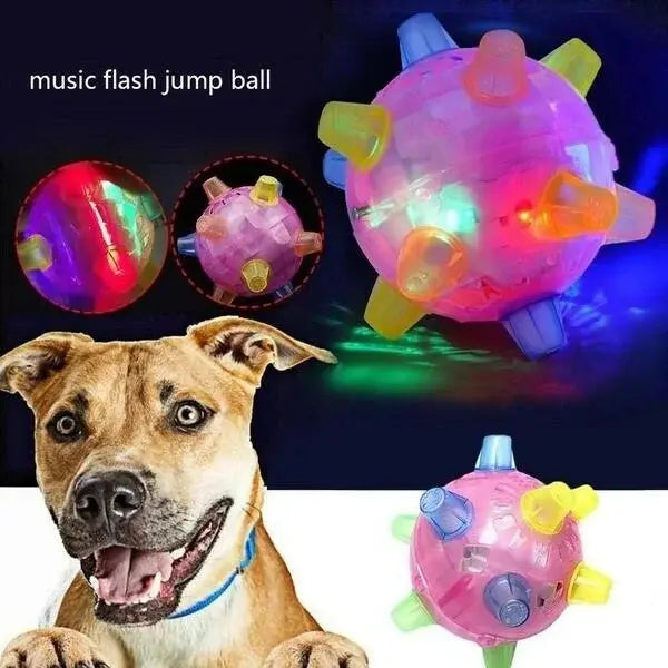 Interactive Dog Ball with Random Jump Motion and LED Lights, Rechargeable 13cm Diameter Avento Goods