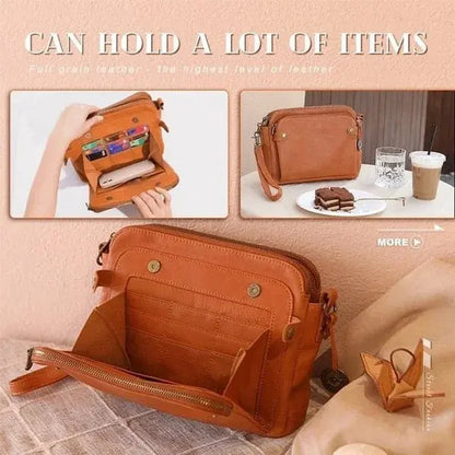 Leather Crossbody Bag with Built-In Wallet and Detachable Strap for 9.7 Inch Tablet Avento Goods