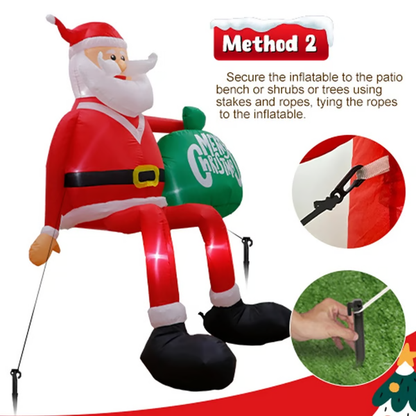 8-Foot Climbing Inflatable Santa with LED Lights and Weather-Resistant Fabric