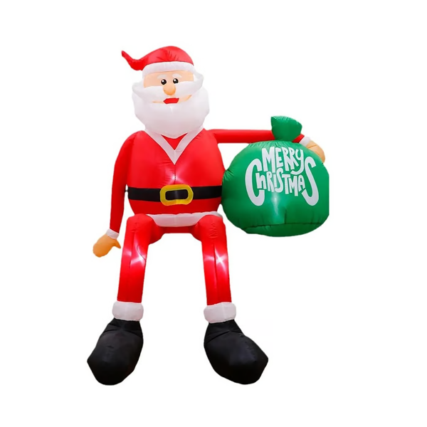 8-Foot Climbing Inflatable Santa with LED Lights and Weather-Resistant Fabric