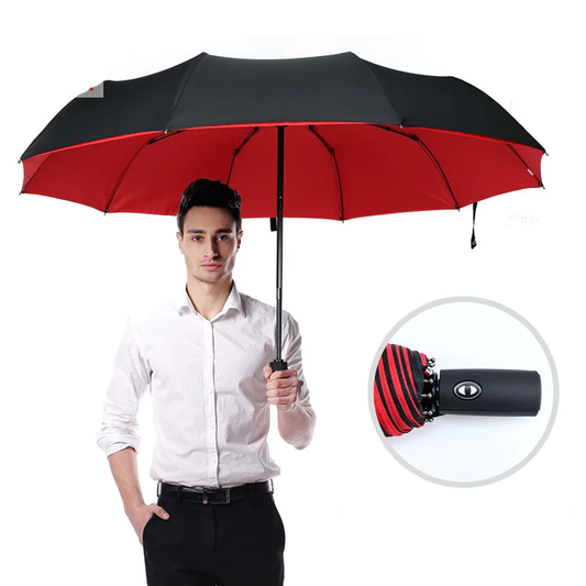 Travel Umbrella with Windproof Vented Canopy and Automatic One-Hand Open, 100cm Diameter