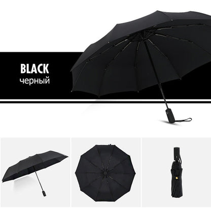 Travel Umbrella with Windproof Vented Canopy and Automatic One-Hand Open, 100cm Diameter