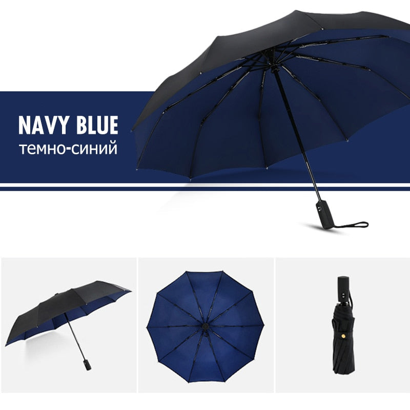 Travel Umbrella with Windproof Vented Canopy and Automatic One-Hand Open, 100cm Diameter