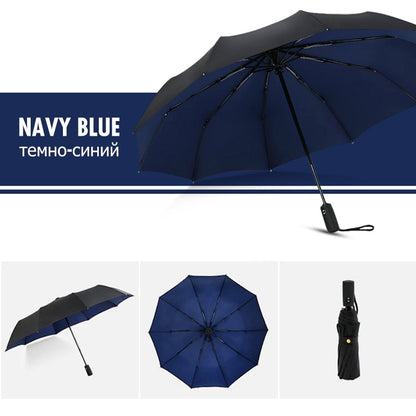Travel Umbrella with Windproof Vented Canopy and Automatic One-Hand Open, 100cm Diameter
