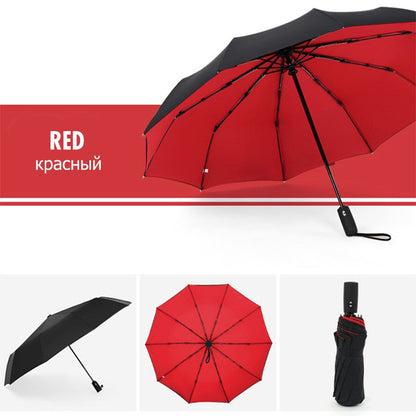 Travel Umbrella with Windproof Vented Canopy and Automatic One-Hand Open, 100cm Diameter