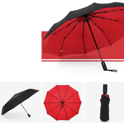 Travel Umbrella with Windproof Vented Canopy and Automatic One-Hand Open, 100cm Diameter