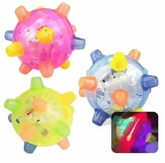Interactive Dog Ball with Random Jump Motion and LED Lights, Rechargeable 13cm Diameter Avento Goods